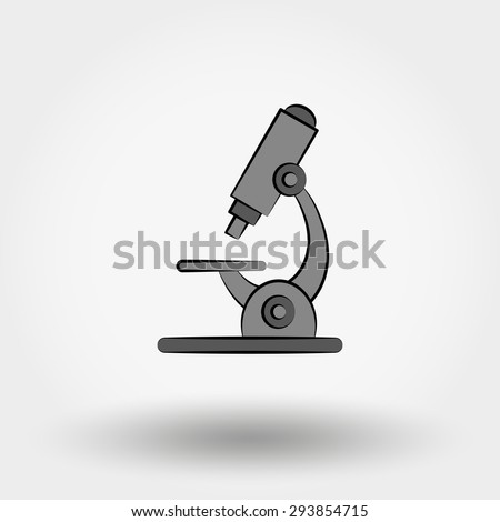 Microscope icon for web and mobile application. Vector illustration on a white background. Doodle, cartoon style.