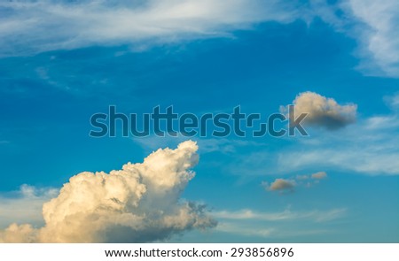 image of clear sky white cloud on day time for background usage.