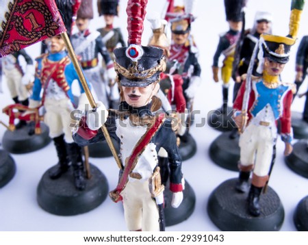 Picture of a tin soldiers, vintage toys. Royalty-Free Stock Photo #29391043