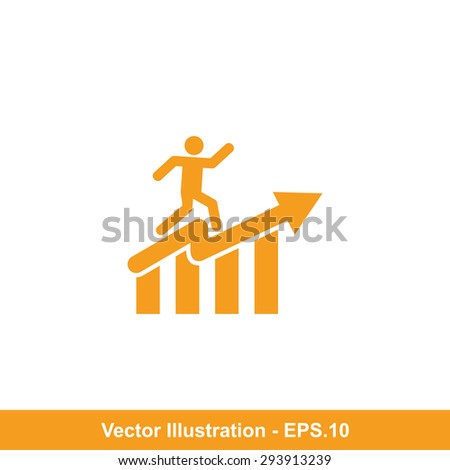 Very Useful Icon Of Man With Graph. Eps-10.
