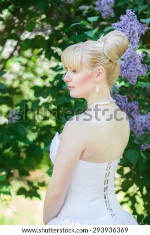 Beautiful bride outdoors - soft focus