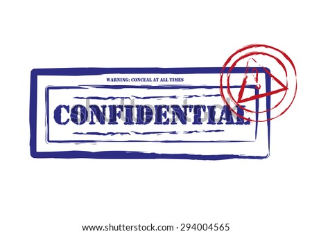 Confidential Ink Stamps Isolated. Editable Clip Art.