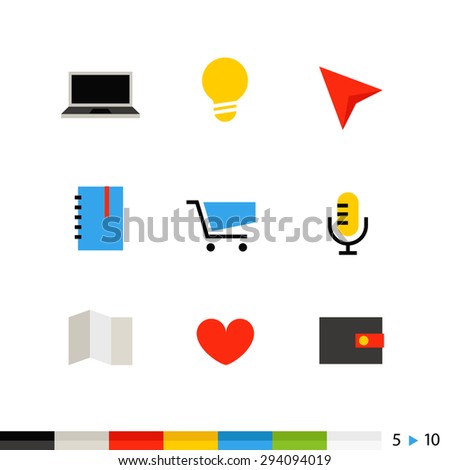 Different flat design web and application interface icons collection. 
Set 5 of 10