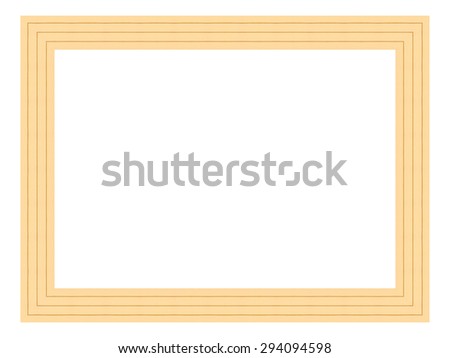 Maize wooden frame isolated on white background. Contemporary picture frames in high resolution vibrant colors. Wooden photo frame. Wooden frame for paintings or photographs.