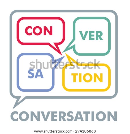 Conversation concept, colorful dialog speech bubbles text 