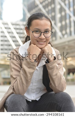 Young business girl portrait