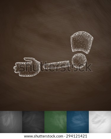 implant hands icon. Hand drawn vector illustration. Chalkboard Design