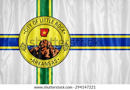 Little Rock ,Arkansas flag pattern on fabric texture,retro vintage style