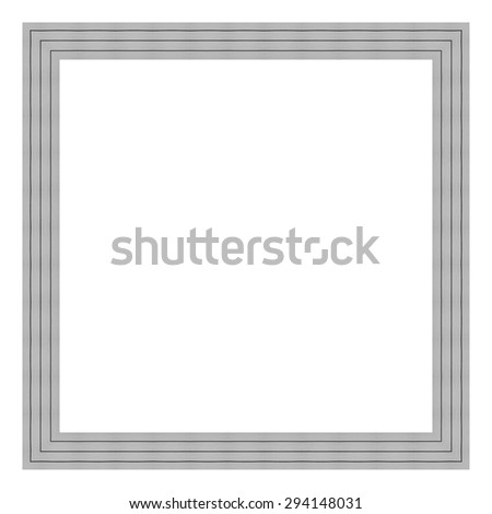 Grey wooden frame isolated on white background. Contemporary picture frames in high resolution vibrant colors. Wooden photo frame. Wooden frame for paintings or photographs.