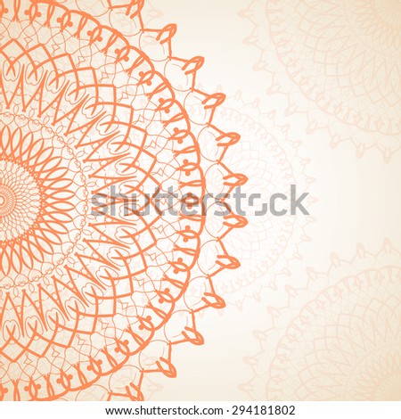 Abstract circular orange pattern background. The best background for your greeting card. Vector illustration EPS 10.