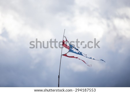 thai flag on the blue sky