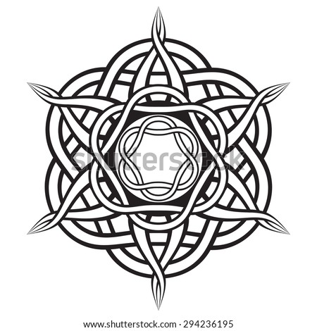 Mandala in Celtic style. Decorative elements for your design. Fashionable tattoo.