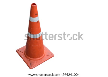 Orange base PVC traffic cone on the floor