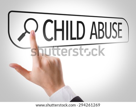 Child Abuse written in search bar on virtual screen