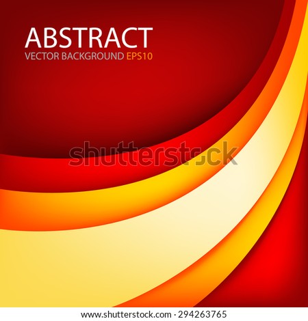 Red and yellow orange curve background vector line overlap paper layer gradient color tone for text and message design