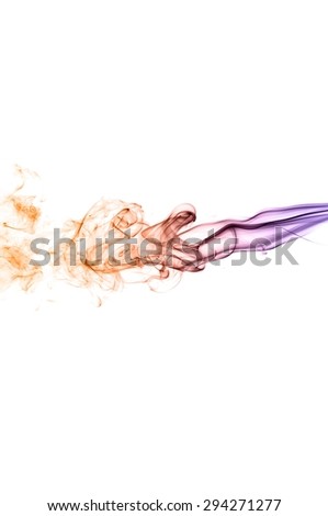 Abstract colorful smoke on white background, smoke background,colorful ink background,Violet,purple, Orange, beautiful smoke