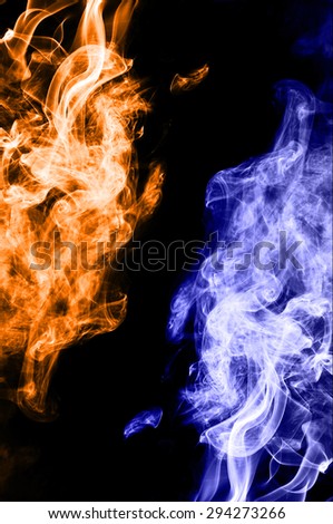 red fire and blue fire background,fire and ice 