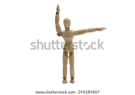 Traffic Policeman Stop Hand Signal (Front and back) Wooden figure (A)