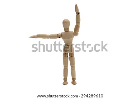 Traffic Policeman Stop Hand Signal (Front and back) Wooden figure (B)