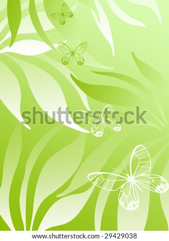 abstract floral background with a  butterfly
