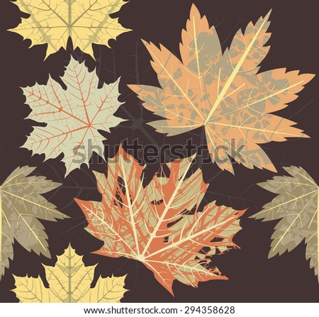 Seamless pattern with autumn leaves. 
Decorative vector template for your designs.