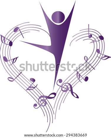 dancer with music note icon