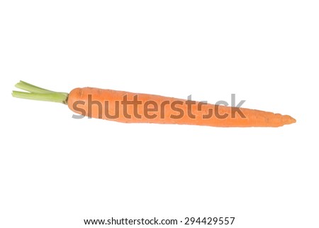 Young fresh carrots without leaves isolated on white background