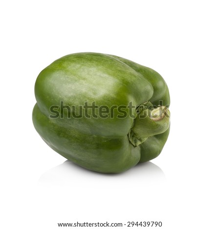 Green sweet pepper isolated on white background