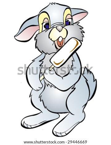 Funny bunny with ice cream vector illustration