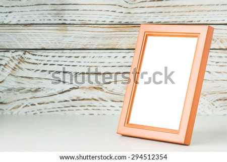 Frame on wood table