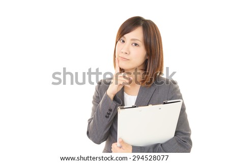 The woman having documents