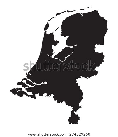 black map of Netherlands Royalty-Free Stock Photo #294529250