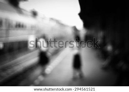 Black and white blurred girls background 