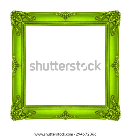 gold picture frame Old antique isolated on white background.