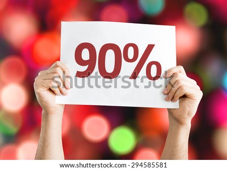 90% card with bokeh background