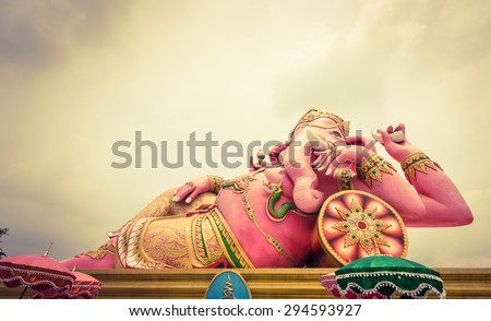 Ganesh statue in Chachoengsao province of thailand. Royalty-Free Stock Photo #294593927