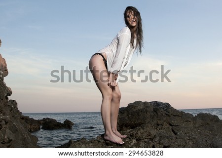 Women having fun on the beach
