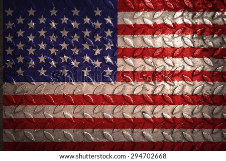 United States flag,metal texture