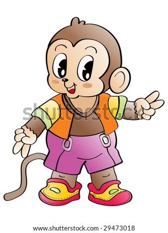 background with brown comic character monkey