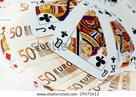 Playing cards and euro