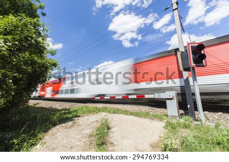 fast train passing by,speed motion blur background