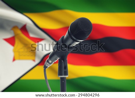 Microphone with national flag on background series - Zimbabwe