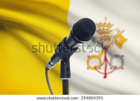 Microphone with national flag on background series - Vatican City