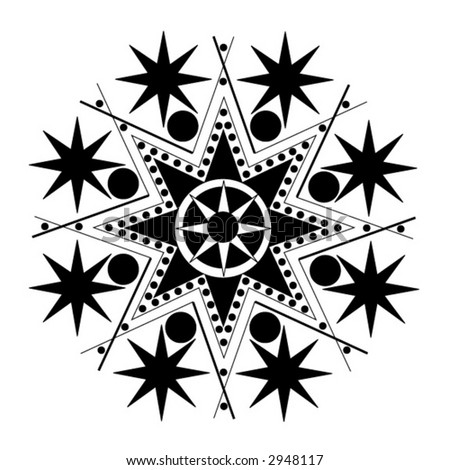 black and white star pattern