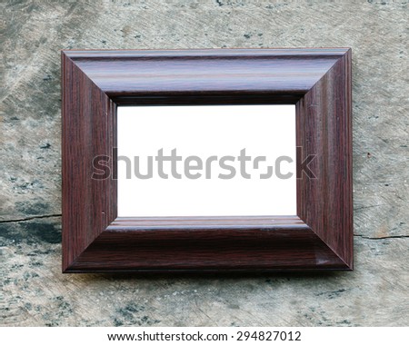 Antique wooden frame On wooden background.
