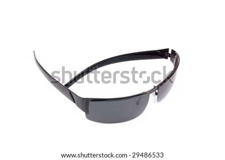 black antisun glasses on a white background