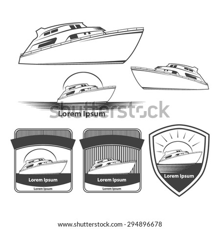 pleasure boat, simple illustration for logo on isolated background
