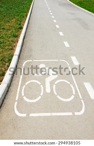 Bicycle sign on the road