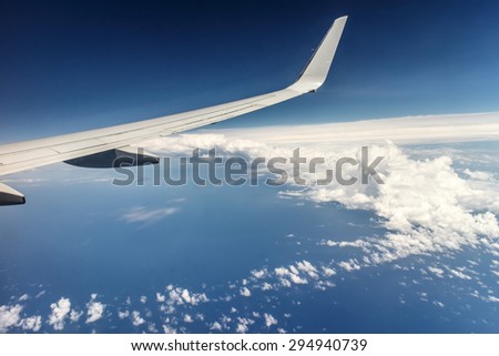 aerial sky view Wing plane at picture