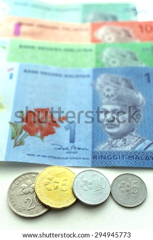 Money banknotes and coins, closeup